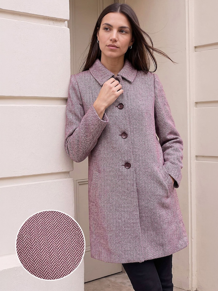 Roman Red Herringbone Dolly Coat - Image 1 of 4 Roman Red Herringbone Dolly Coat - Image 1 of 4