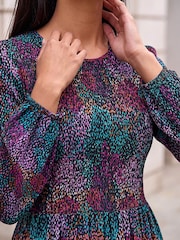 Roman Blue Petite Shirred Bodice Dress - Image 4 of 4