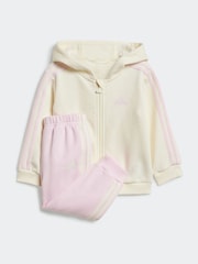 adidas Cream Sportswear Essentials Full-Zip Tracksuit - Image 1 of 3