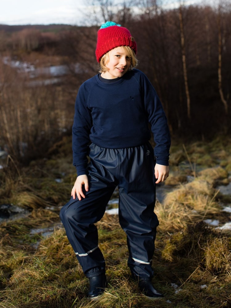 Muddy Puddles Navy Blue Rainy Day Waterproof Over Trousers - Image 2 of 4 Muddy Puddles Navy Blue Rainy Day Waterproof Over Trousers - Image 2 of 4