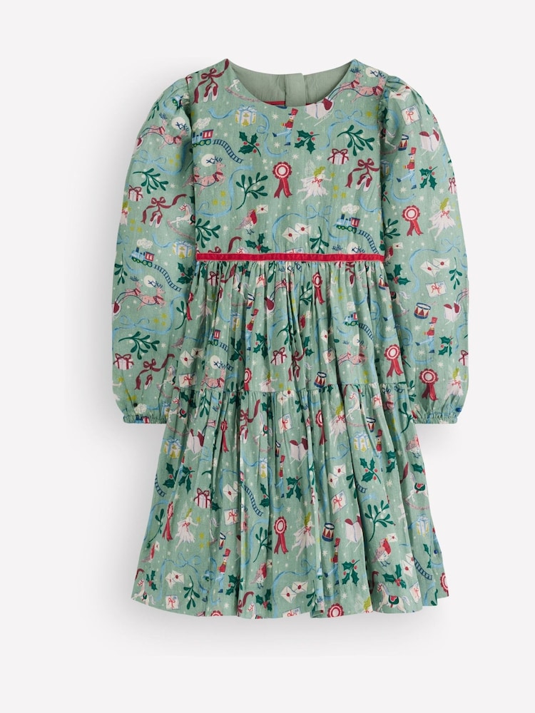 Boden Green Posie Twirly Woven Dress - Image 1 of 3 Boden Green Posie Twirly Woven Dress - Image 1 of 3