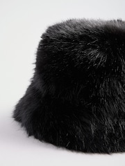 Friends Like These Black Faux Fur Bucket Hat - Image 4 of 5