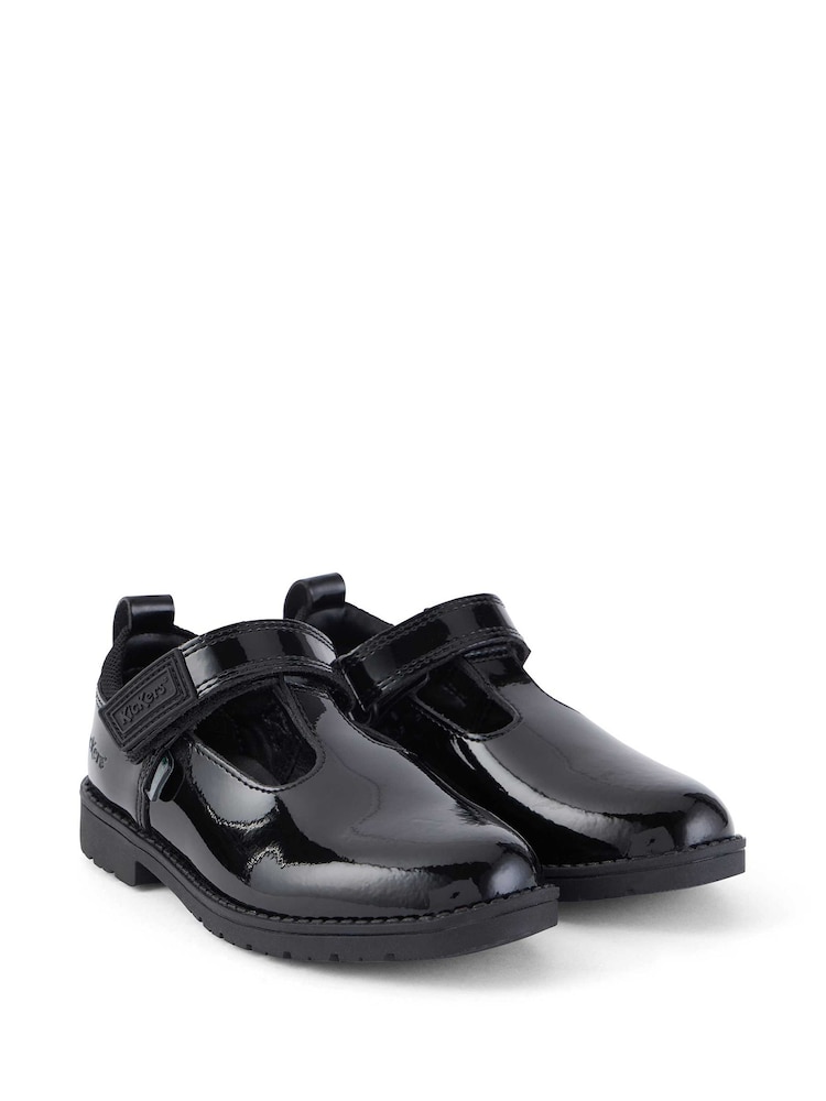 Kickers Black Infants Lachly T-Bar Patent Leather School Shoes - Image 2 of 7