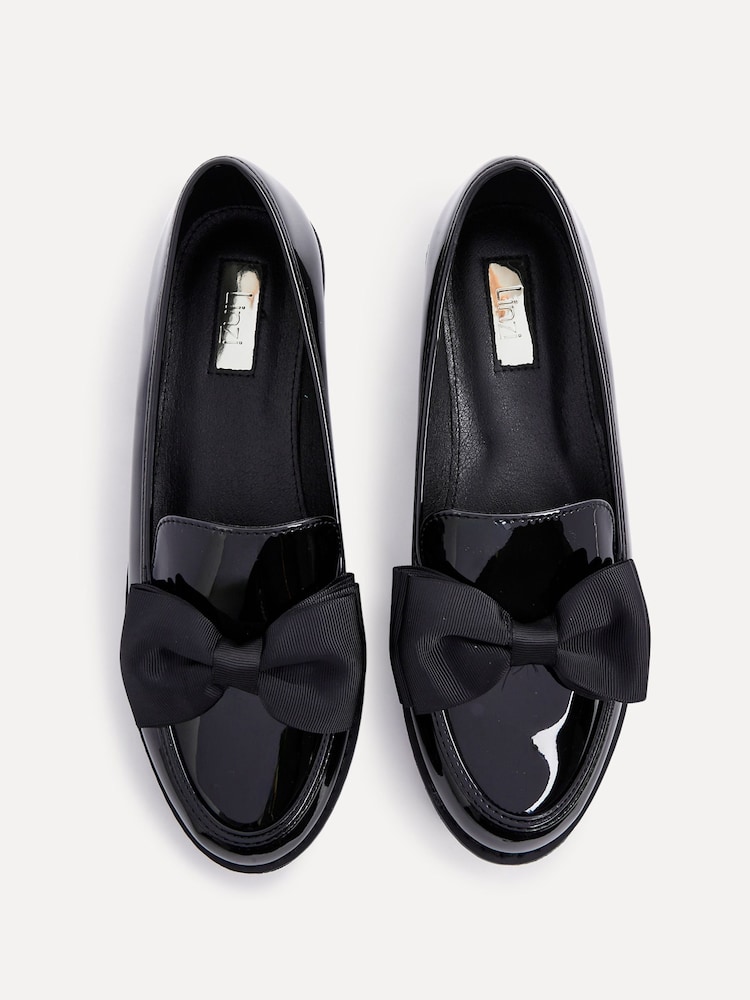 Linzi Black Cathy Platform Loafers with Large Bow - Image 5 of 5