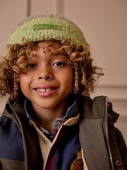 Joules Kids' Wanderer Green Knitted Beanie Hat - Image 4 of 5