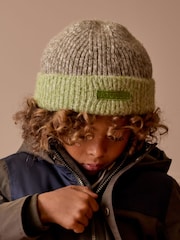 Joules Kids' Wanderer Green Knitted Beanie Hat - Image 5 of 5
