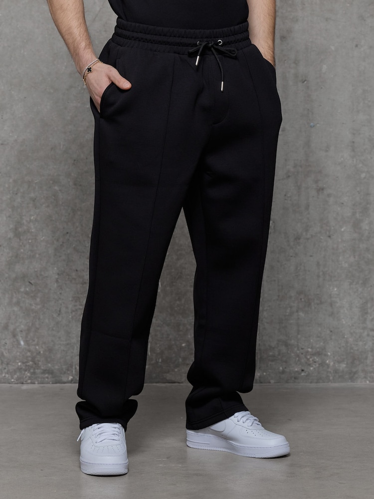 Kem Collection Black Regular Fit Open Hem Joggers - Image 1 of 4 Kem Collection Black Regular Fit Open Hem Joggers - Image 1 of 4
