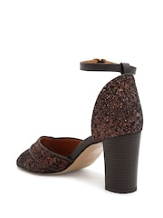 Jones Bootmaker Chocolate Brown Yasmina Leather High Block Heel Sandals - Image 4 of 6
