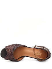 Jones Bootmaker Chocolate Brown Yasmina Leather High Block Heel Sandals - Image 5 of 6