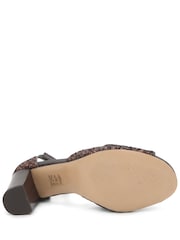 Jones Bootmaker Chocolate Brown Yasmina Leather High Block Heel Sandals - Image 6 of 6