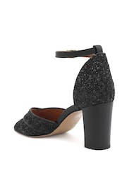 Jones Bootmaker Black Yasmina Leather High Block Heel Sandals - Image 3 of 6