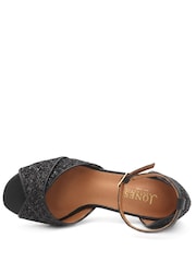 Jones Bootmaker Black Yasmina Leather High Block Heel Sandals - Image 4 of 6