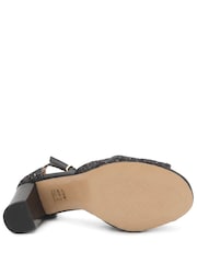 Jones Bootmaker Black Yasmina Leather High Block Heel Sandals - Image 5 of 6