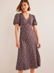 Boden Red Cut-Out Midi Tea Dress - Image 2 of 7