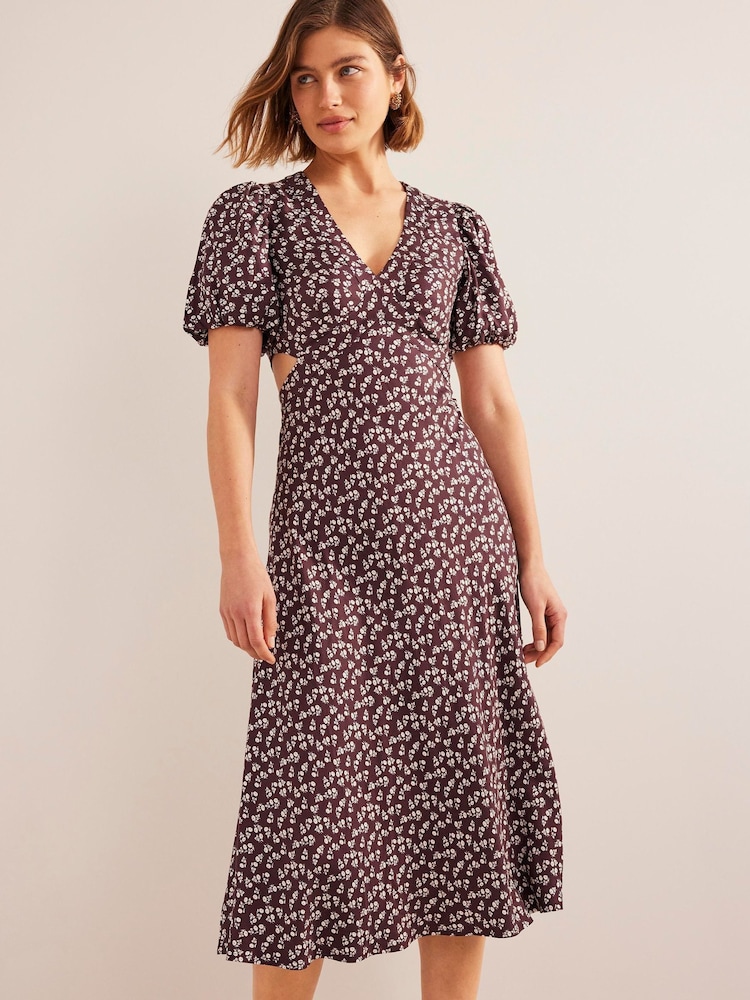 Boden Red Cut-Out Midi Tea Dress - Image 2 of 7