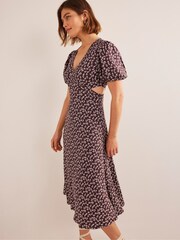 Boden Red Cut-Out Midi Tea Dress - Image 4 of 7