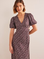 Boden Red Cut-Out Midi Tea Dress - Image 5 of 7