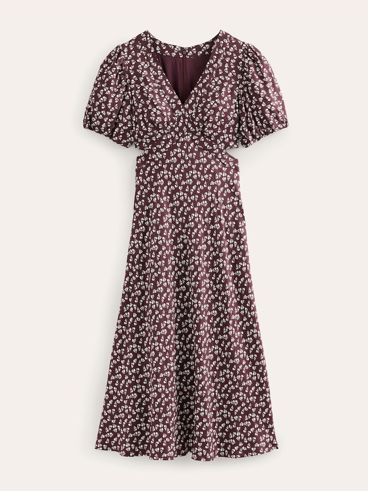 Boden Red Cut-Out Midi Tea Dress - Image 7 of 7