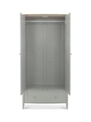Bentley Designs Grey Whitby Scandi Oak Double 1 Drawer Wardrobe - Image 3 of 4