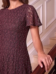 Roman Brown Petite Emb Lace Dress - Image 3 of 4