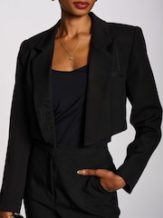 Jolie Moi Black Open Front Tailored Blazer - Image 3 of 6
