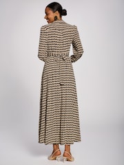 Jolie Moi Stone/Black Long Sleeve Shirt Jersey Maxi Dress - Image 2 of 6