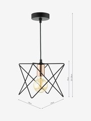 Dar Lighting Black Midi Ceiling Light Pendant - Image 4 of 4