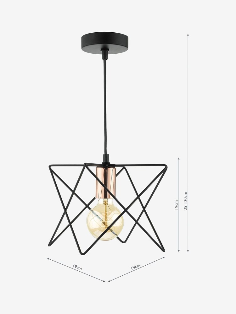 Dar Lighting Black Midi Ceiling Light Pendant - Image 4 of 4