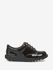 Kickers Black Patent Youth Lo Leather Shoes - Image 1 of 3
