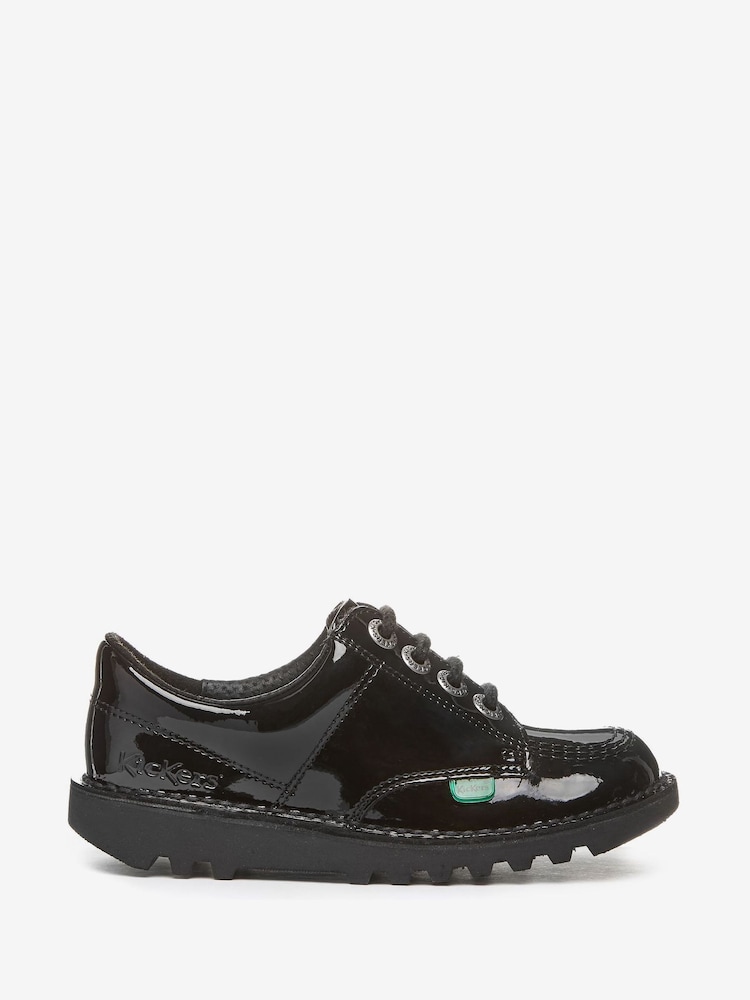 Kickers Black Patent Youth Lo Leather Shoes - Image 1 of 3