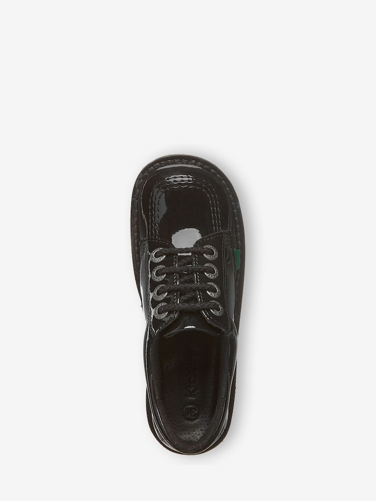 Kickers Black Patent Youth Lo Leather Shoes - Image 2 of 3