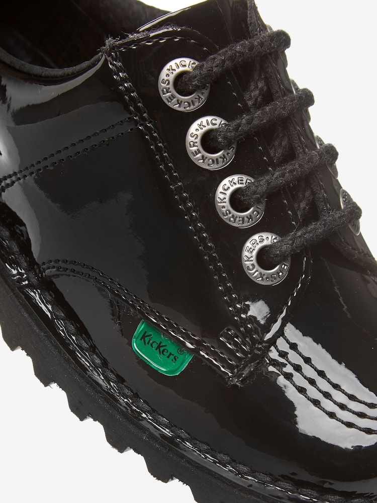 Kickers Black Patent Youth Lo Leather Shoes - Image 3 of 3