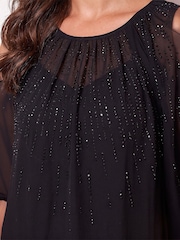 Roman Black Petite Hotfix Tunic Dress - Image 4 of 4