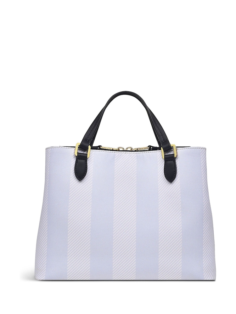 Radley London Medium Palace Gardens Stripe Zip-Top Multiway White Bag - Image 2 of 6