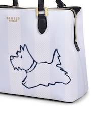 Radley London Medium Palace Gardens Stripe Zip-Top Multiway White Bag - Image 3 of 6