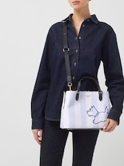 Radley London Medium Palace Gardens Stripe Zip-Top Multiway White Bag - Image 5 of 6