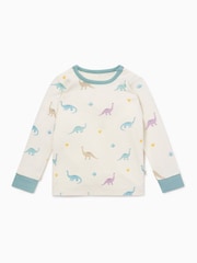 MORI Cream Dino Print Supersoft Pyjamas Set - Image 5 of 6