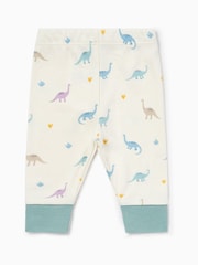 MORI Cream Dino Print Supersoft Pyjamas Set - Image 6 of 6