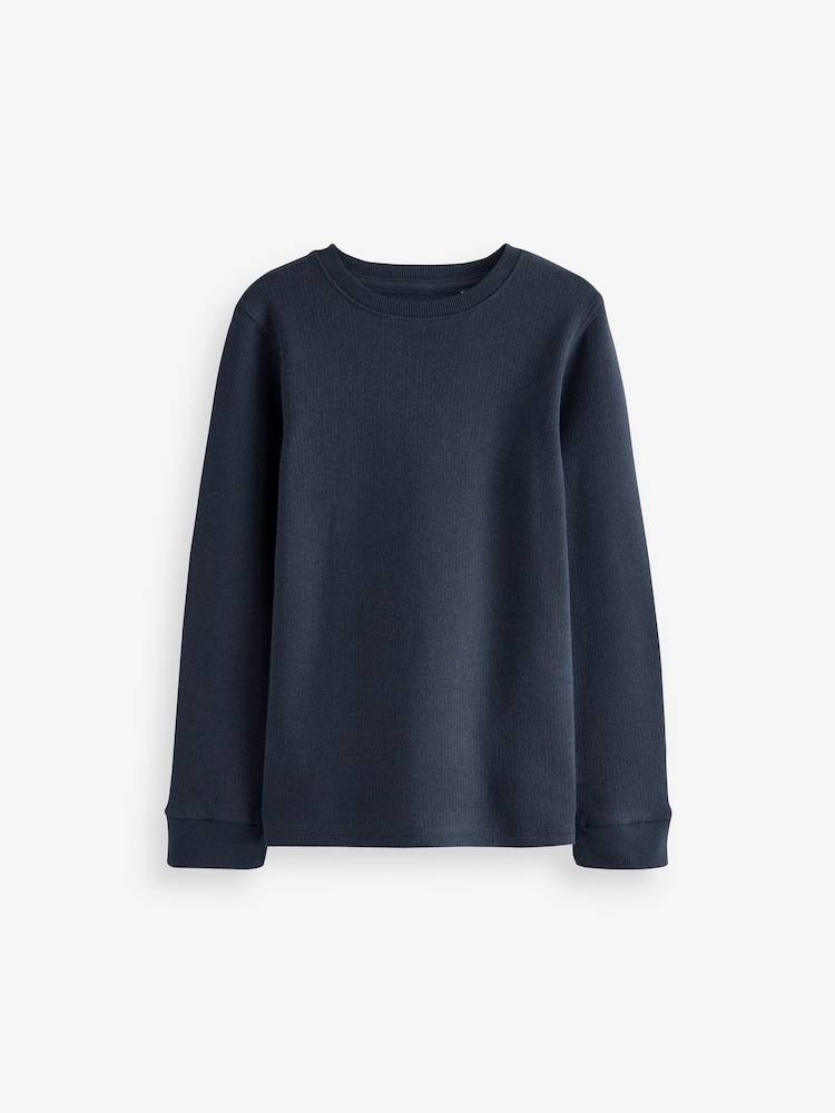 Blue/Navy Long Sleeve Thermal Tops 2 Pack (2-16yrs) - Image 4 of 5