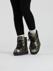 South Beach Green Metallic Padded Snow Boots - Image 1 of 4