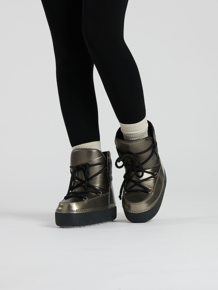 South Beach Green Metallic Padded Snow Boots - Image 1 of 4