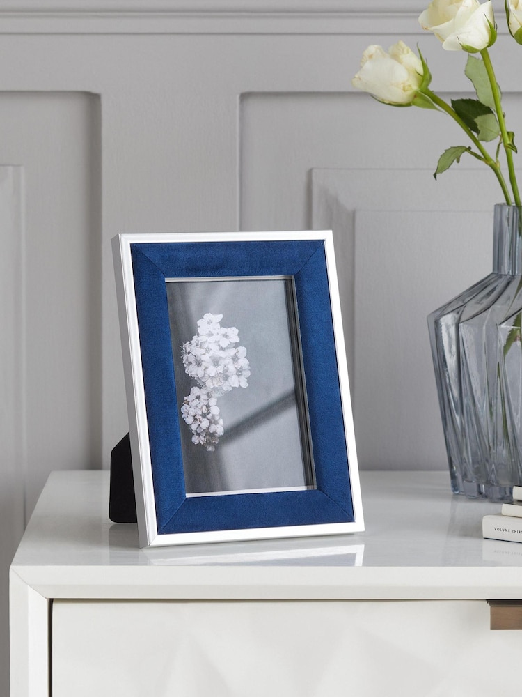Navy Velvet Picture Frame - Image 1 of 3