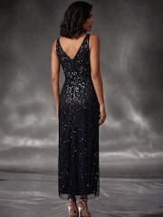 Roman Black Embellished Maxi Dress - Image 3 of 4