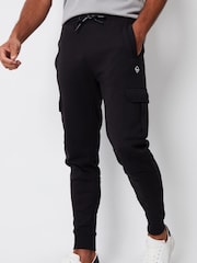 Threadbare Black Cargo Style Joggers - Image 1 of 4