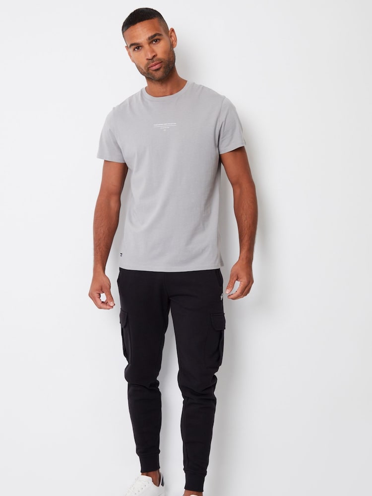 Threadbare Black Cargo Style Joggers - Image 3 of 4