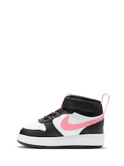 Nike White/Black/Pink Toddler Court Borough Mid Trainers - Image 2 of 8