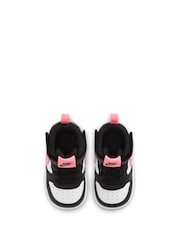 Nike White/Black/Pink Toddler Court Borough Mid Trainers - Image 4 of 8