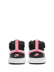 Nike White/Black/Pink Toddler Court Borough Mid Trainers - Image 5 of 8