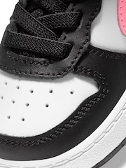 Nike White/Black/Pink Toddler Court Borough Mid Trainers - Image 7 of 8