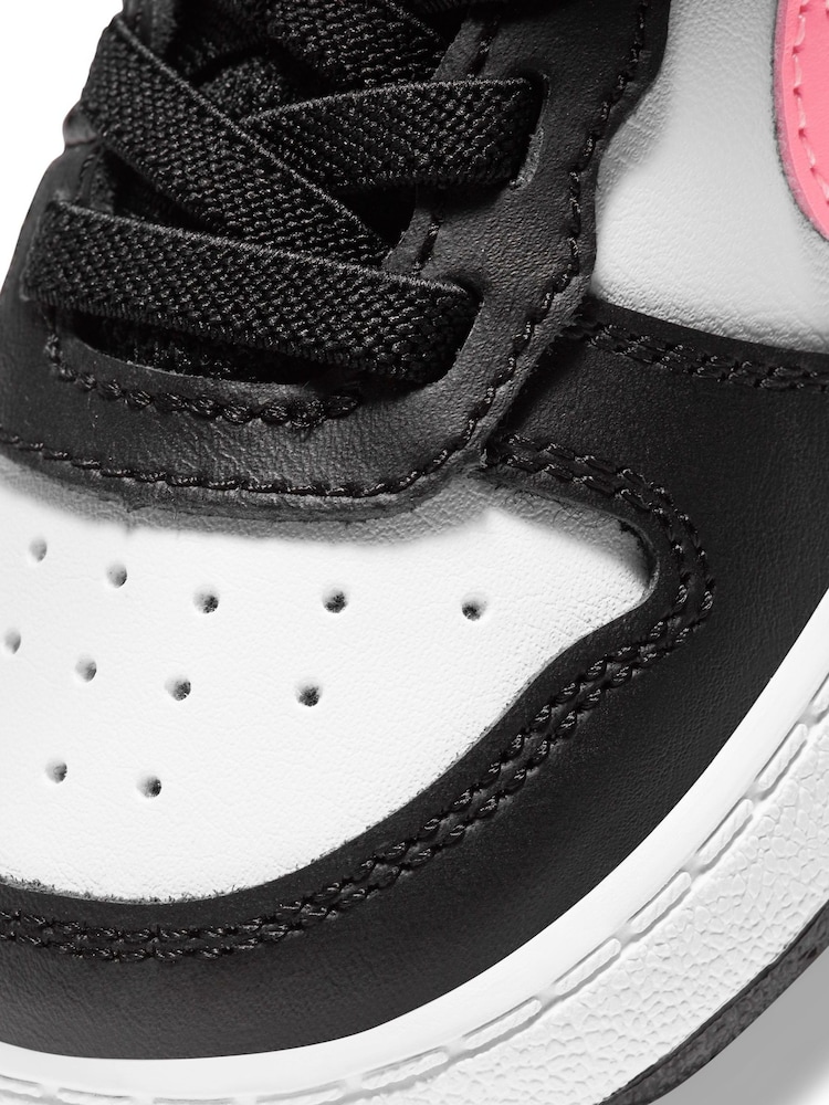 Nike White/Black/Pink Toddler Court Borough Mid Trainers - Image 7 of 8